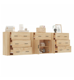 Buffets 3 pcs Chêne sonoma Bois d'ingénierie