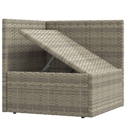 Salon de jardin 9 pcs avec coussins Gris Résine tressée