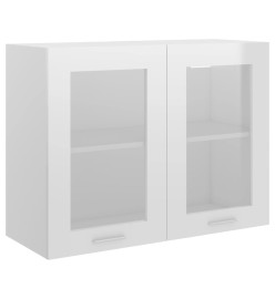 Armoire en verre suspendue Blanc brillant 80x31x60 cm Aggloméré