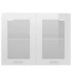 Armoire en verre suspendue Blanc brillant 80x31x60 cm Aggloméré