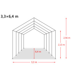 Tente amovible pour bétail PVC 550 g/m² 3,3 x 6,4 m Vert foncé