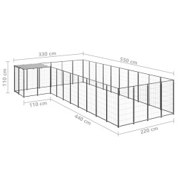 Chenil Noir 13,31 m² Acier