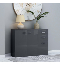 Buffet Gris brillant 105x30x75 cm Aggloméré