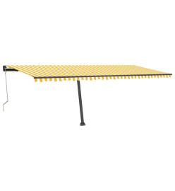 Auvent automatique capteur de vent LED 600x350cm Jaune et blanc