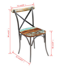 Chaises à manger lot de 4 bois de récupération solide