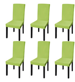 Housse de chaise droite extensible 6 pcs vert