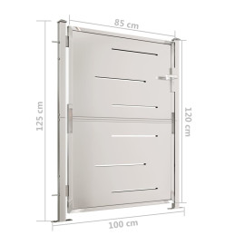 Portail de jardin 100x125 cm Acier inoxydable