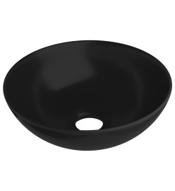 Lavabo de salle de bain Céramique Noir mat Rond