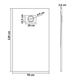 Receveur de douche SMC Gris 120x70 cm