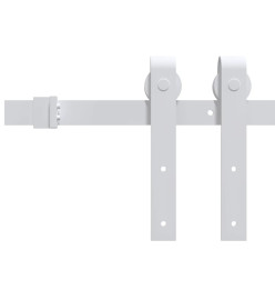 Kit de quincaillerie de porte coulissante 200 cm Acier Blanc