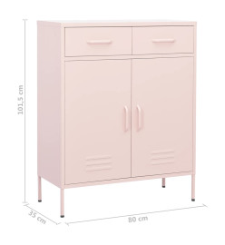 Armoire de rangement Rose 80x35x101,5 cm Acier