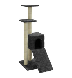 Arbre à chat avec griffoirs en sisal Gris foncé 92 cm