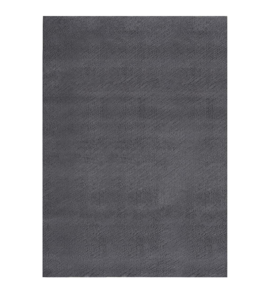 Tapis shaggy doux lavable 160x230 cm Antidérapant Anthracite