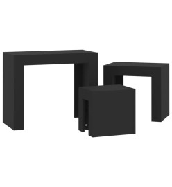 Tables basses gigognes 3 pcs Noir Aggloméré