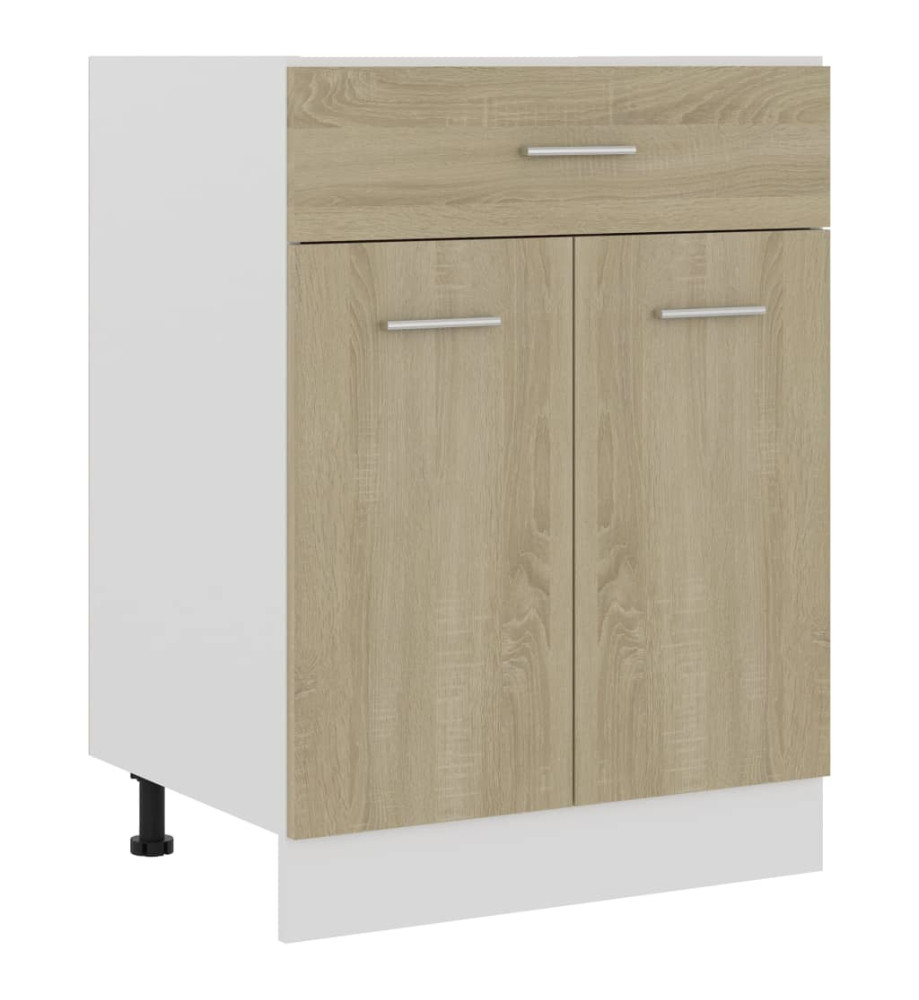 Armoire de plancher tiroir Chêne sonoma 60x46x81,5 cm Aggloméré