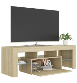 Meuble TV avec lumières LED chêne sonoma 120x35x40 cm