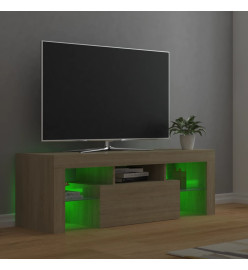 Meuble TV avec lumières LED chêne sonoma 120x35x40 cm