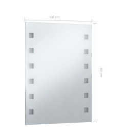 Miroir mural à LED pour salle de bains 60x80 cm