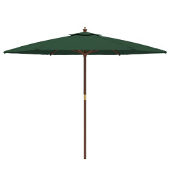 Parasol de jardin avec mât en bois vert 299x240 cm