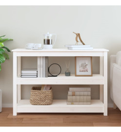 Table console Blanc 110x40x74 cm Bois massif de pin