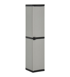 Armoire de rangement de jardin 3 étagères Gris/noir 34x40x168cm