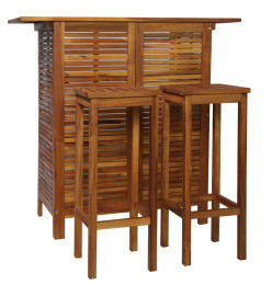 Table et chaises de bar 3 pcs Bois d'acacia massif