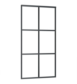 Porte coulissante Verre ESG et aluminium 102x205 cm Noir