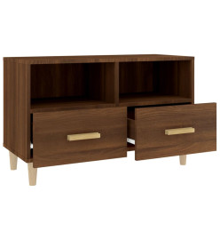 Meuble TV Chêne marron 80x36x50 cm Bois d'ingénierie