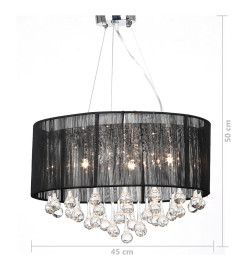 Lustre avec 85 cristaux Noir