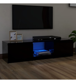 Meuble TV avec lumières LED noir 140x40x35,5 cm