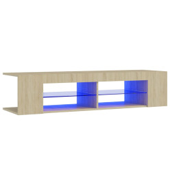 Meuble TV avec lumières LED chêne sonoma 135x39x30 cm