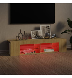 Meuble TV avec lumières LED chêne sonoma 135x39x30 cm