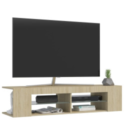 Meuble TV avec lumières LED chêne sonoma 135x39x30 cm