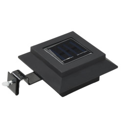 Lampes solaires à LED carrées d'extérieur 12 pcs 12 cm Noir