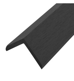 Cornière de terrasse 5 pcs WPC 170 cm Noir