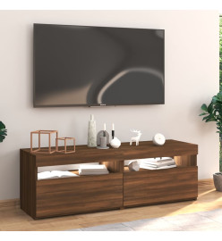 Meuble TV avec lumières LED chêne marron 120x35x40 cm