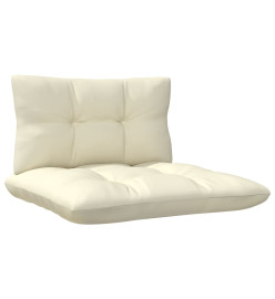 Salon de jardin 3 pcs avec coussins crème Bois de pin massif