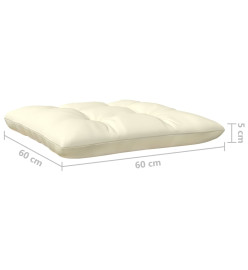 Salon de jardin 3 pcs avec coussins crème Bois de pin massif