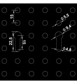 Panneaux perforés muraux 4 pcs 40x58 cm Acier