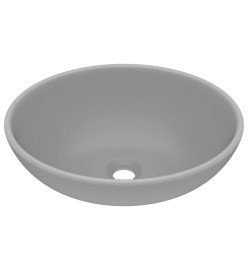 Lavabo ovale de luxe Gris clair mat 40x33 cm Céramique