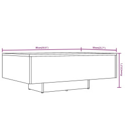 Table basse Chêne fumé 85x55x31 cm Bois d'ingénierie