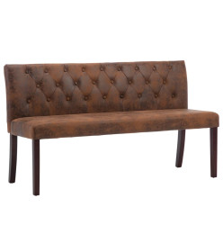 Banc 148,5 cm Marron Similicuir daim