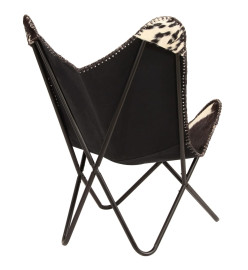 Chaise papillon Noir et blanc Cuir véritable de chèvre