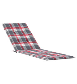 Coussin de chaise de terrasse carreaux rouge (75+105)x50x3 cm