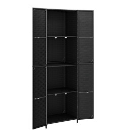 Armoire de rangement de jardin Noir 59x40x180 cm Résine tressée