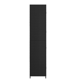 Armoire de rangement de jardin Noir 59x40x180 cm Résine tressée