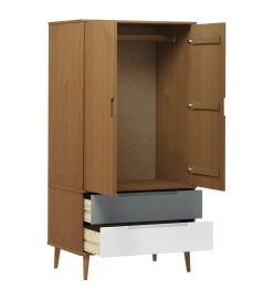 Garde-robe MOLDE Marron 90x55x175 cm Bois massif de pin