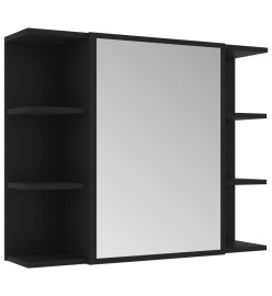 Armoire à miroir de salle de bain Noir 80x20,5x64 cm Aggloméré