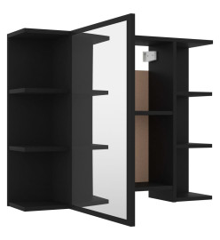 Armoire à miroir de salle de bain Noir 80x20,5x64 cm Aggloméré