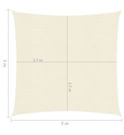 Voile d'ombrage 160 g/m² Crème 3x3 m PEHD